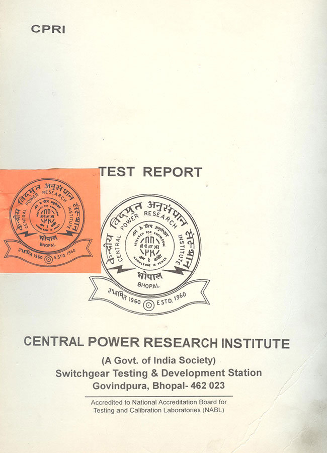 Central Power Research Institute CPRI Electrical Panel Certifications